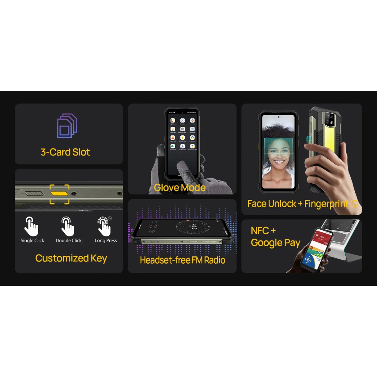 ULEFONE smartphone Armor 24, 6.78", 12/256GB, 22000mAh, IP68/IP69K, μαύρο