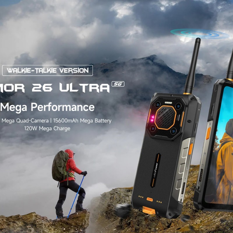 ULEFONE smartphone Armor 26 Ultra Walkie-Talkie, 6.78", 12/512GB, 5G, 15600mAh, IP68/IP69K, μαύρο