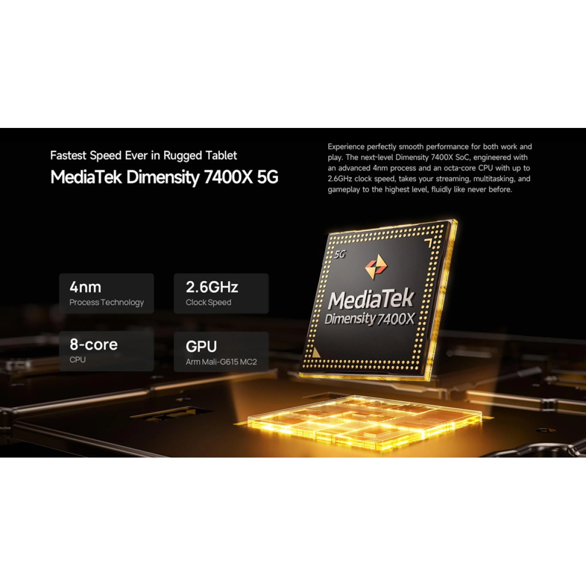 ULEFONE tablet Armor Pad 5 Pro, 11", 12GB/512GB, 24200mAh, IP68/IP69K/MIL-STD-810H, 5G, μαύρο