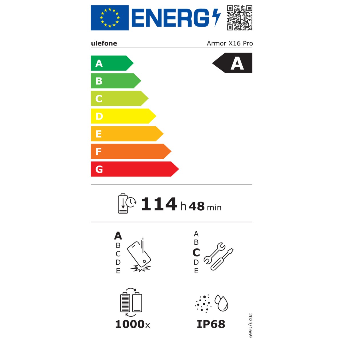 ULEFONE smartphone Armor X16 Pro, 6.56", 8/256GB, 5G, 10360mAh, IP68/IP69K/MIL-STD-810H, μαύρο