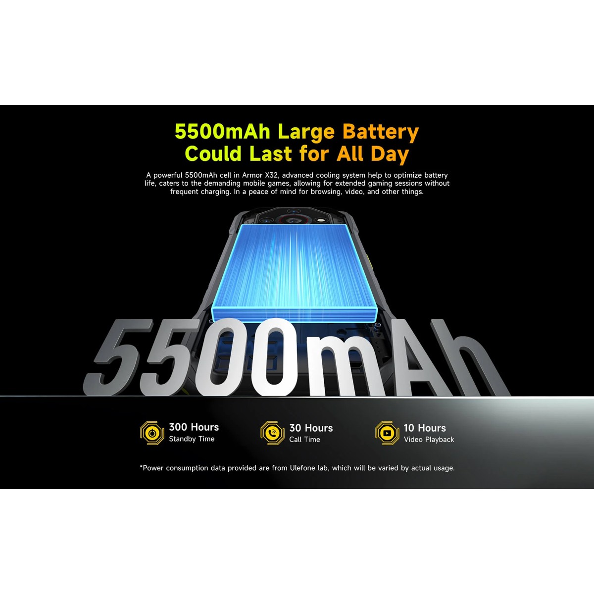ULEFONE smartphone Armor X32, 5.65", 6/128GB, 5500mAh, IP68/IP69K, μαύρο