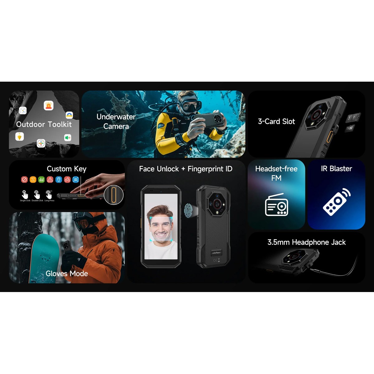 ULEFONE smartphone Armor X32, 5.65", 6/128GB, 5500mAh, IP68/IP69K, μαύρο