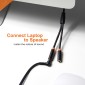 CABLETIME καλώδιο ήχου 3.5mm σε 2x 3.5mm CT-AV309-P12G, 20cm, μαύρο