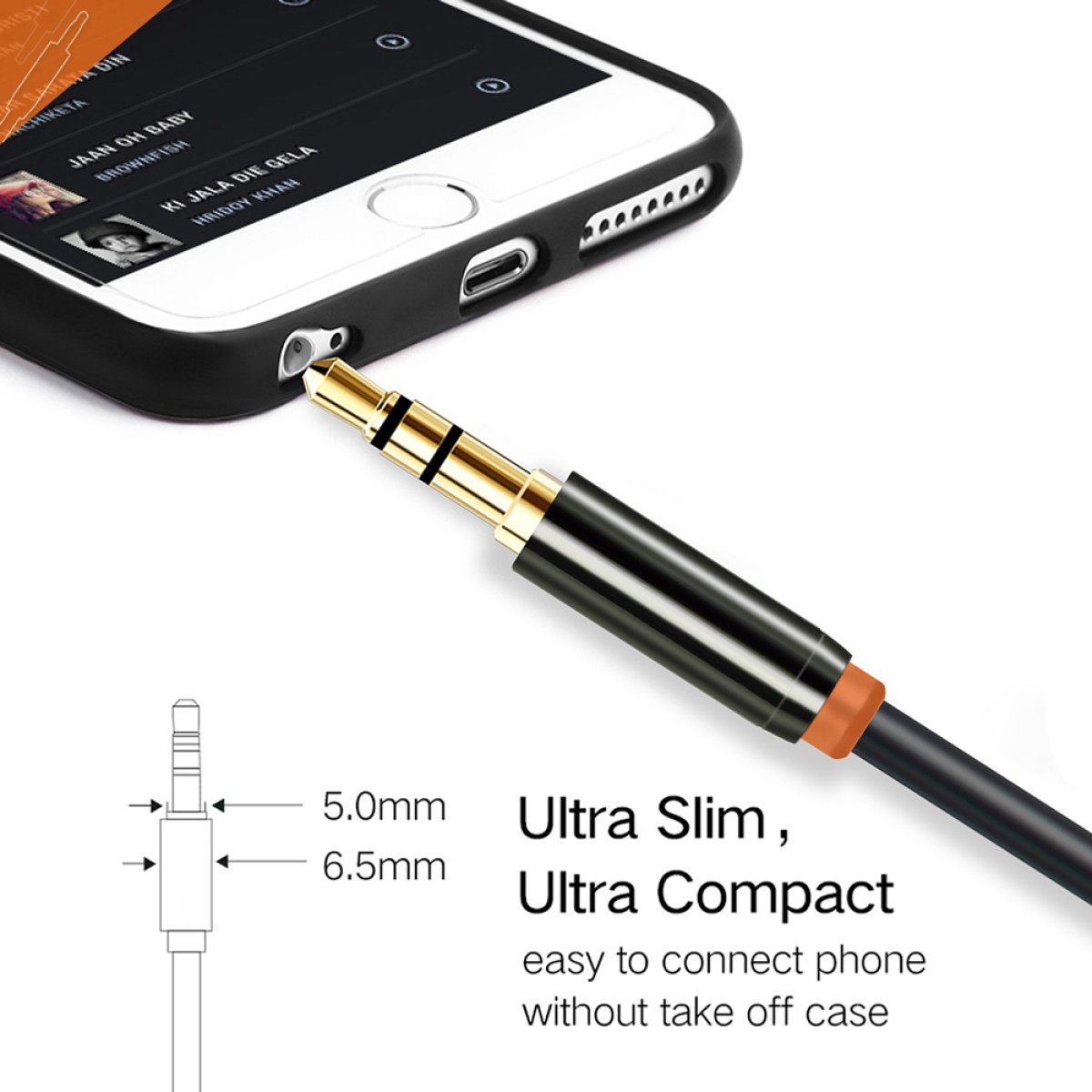CABLETIME καλώδιο προέκτασης ήχου 3.5mm CT-AV311-P11FG, gold plated, 0.5m, μαύρο