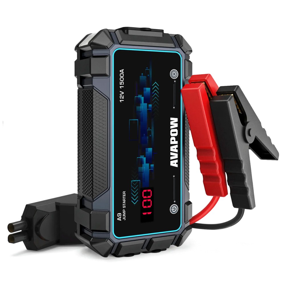 AVAPOW εκκινητής μπαταρίας αυτοκινήτου A9 με φακό, 12V/2500A, 8000mAh