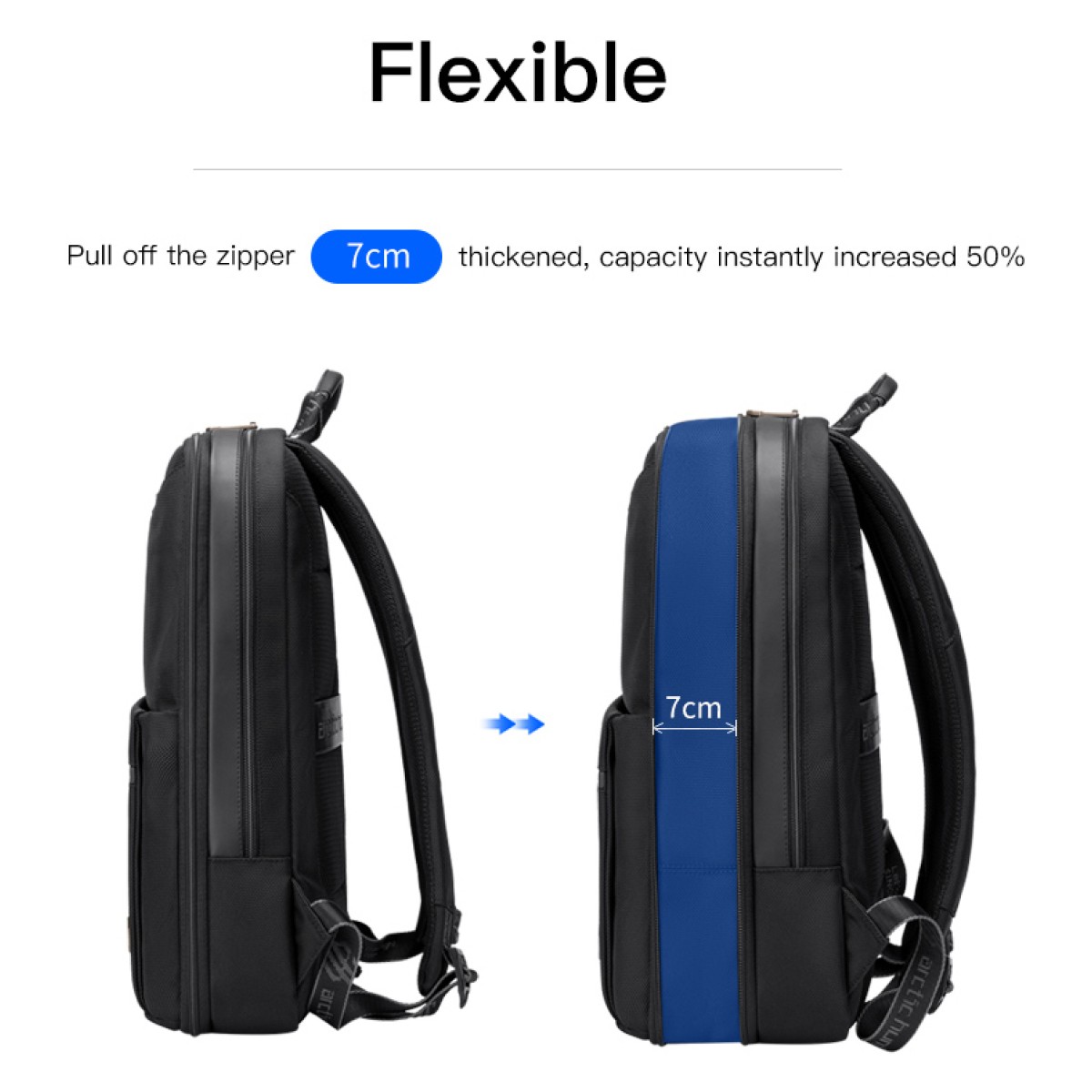 ARCTIC HUNTER τσάντα πλάτης B00410 με θήκη laptop 15.6", πτυσσόμενη, μαύρη