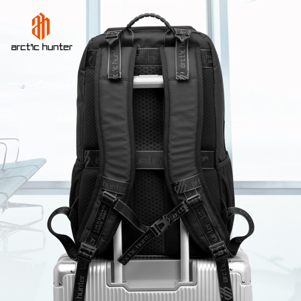 ARCTIC HUNTER τσάντα πλάτης B00461 με θήκη laptop 15.6", μαύρη