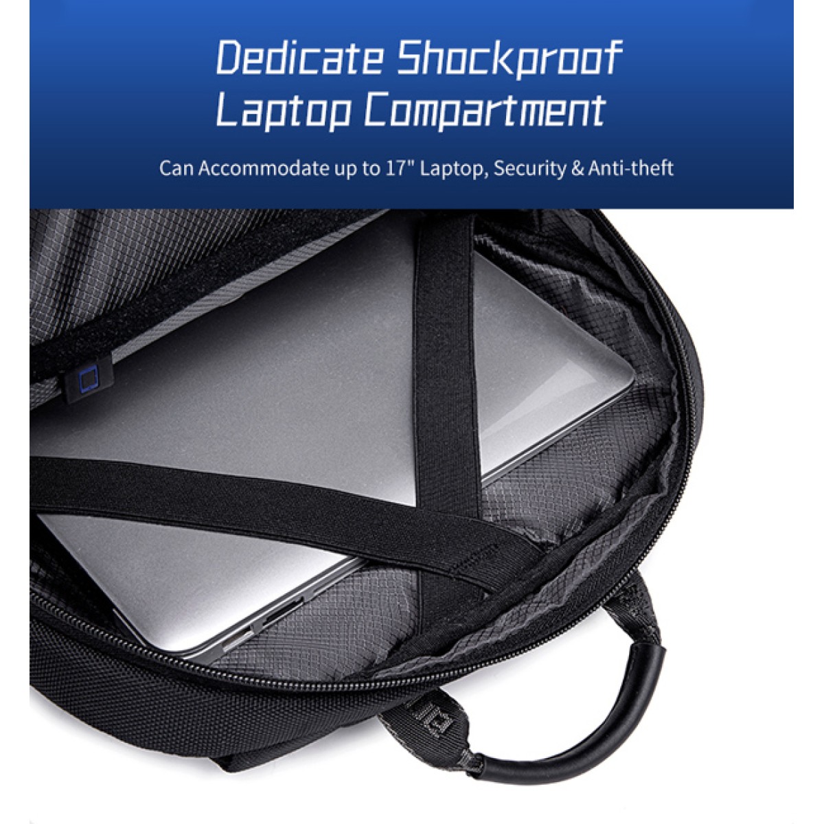 ARCTIC HUNTER τσάντα πλάτης B00544 με θήκη laptop 17", 40L, USB, μαύρη