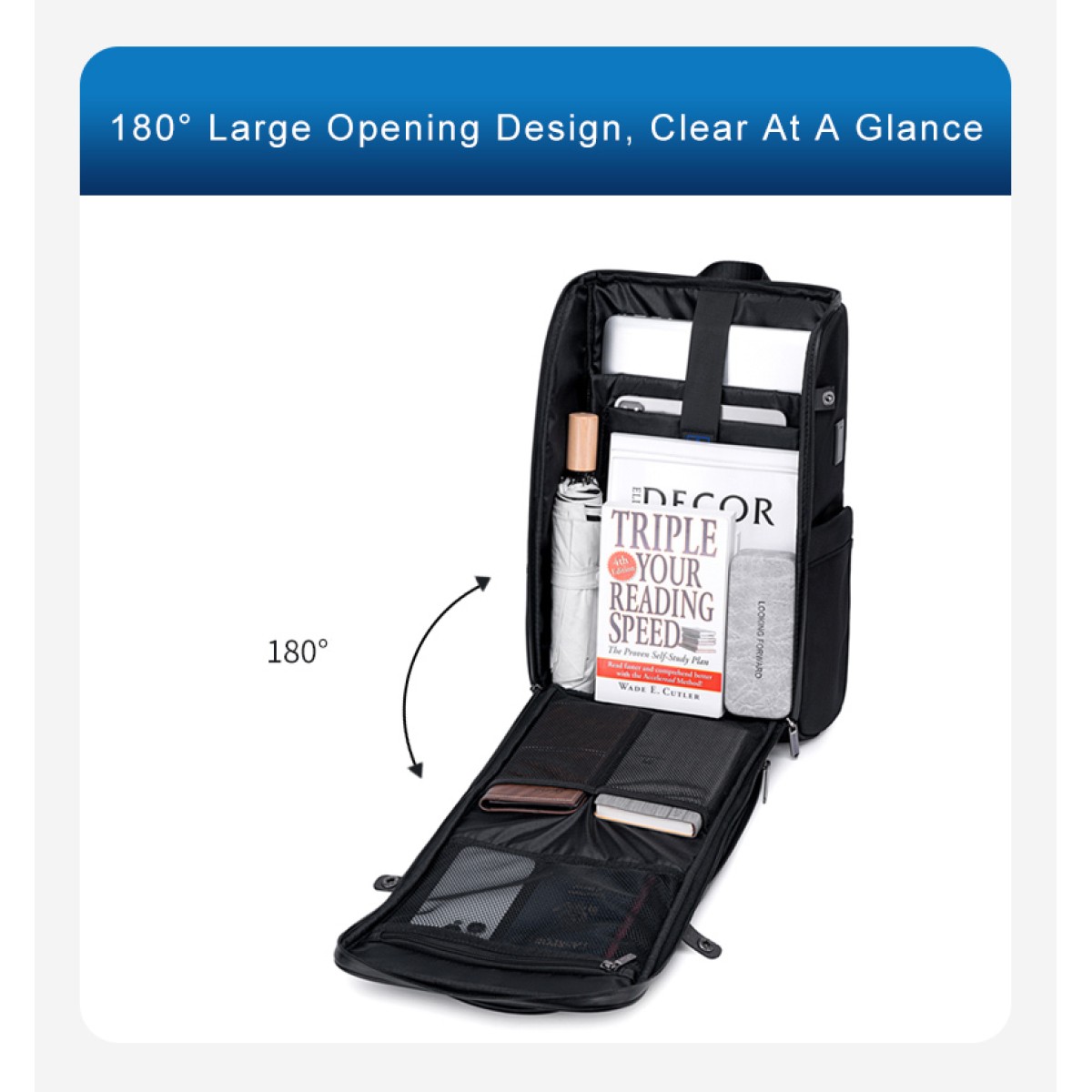 ARCTIC HUNTER τσάντα πλάτης B00675 με θήκη laptop 15.6", USB, 15L, γκρι