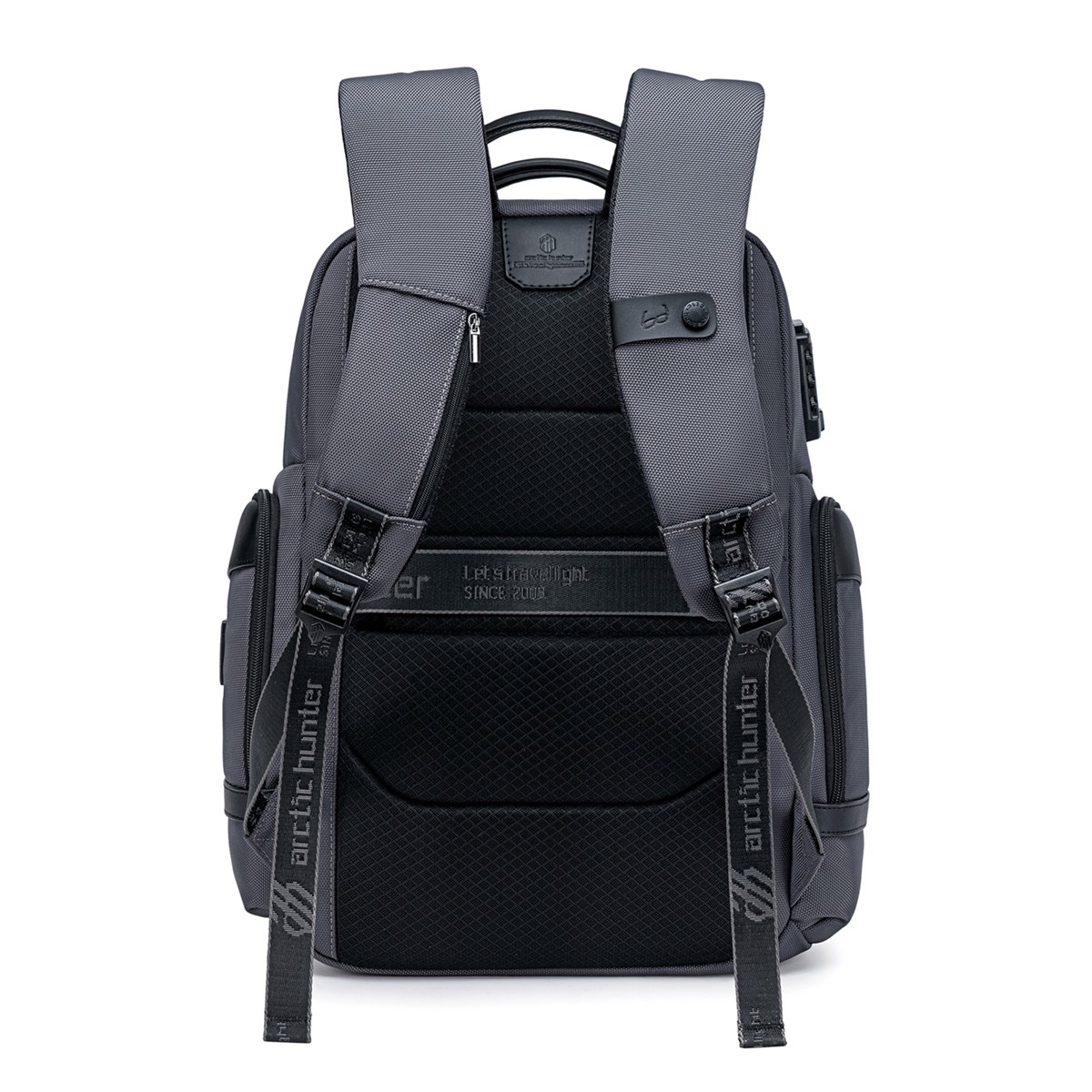 ARCTIC HUNTER τσάντα πλάτης B00682 με θήκη laptop 15.6", USB, λουκέτο TSA, 23.5L, γκρι