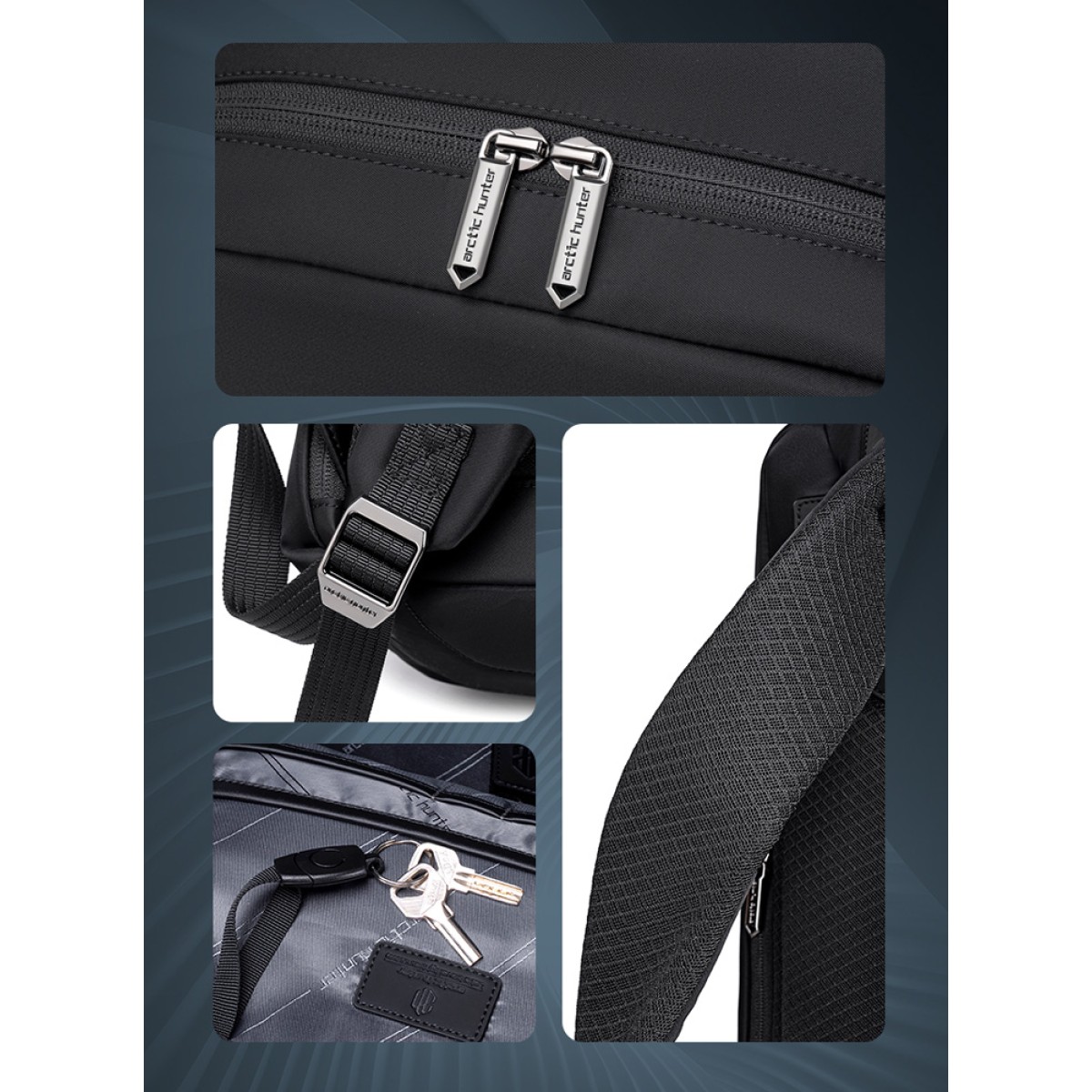 ARCTIC HUNTER τσάντα πλάτης B00811 με θήκη laptop 15.6", 16.5L, μαύρη
