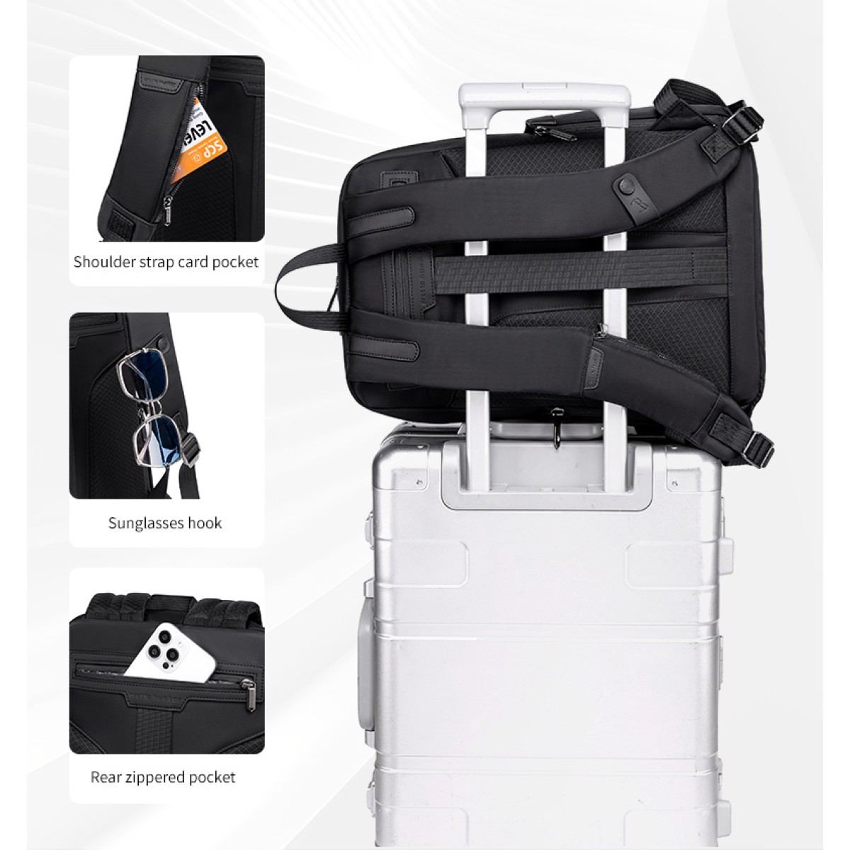 ARCTIC HUNTER τσάντα πλάτης B00811 με θήκη laptop 15.6", 16.5L, μαύρη