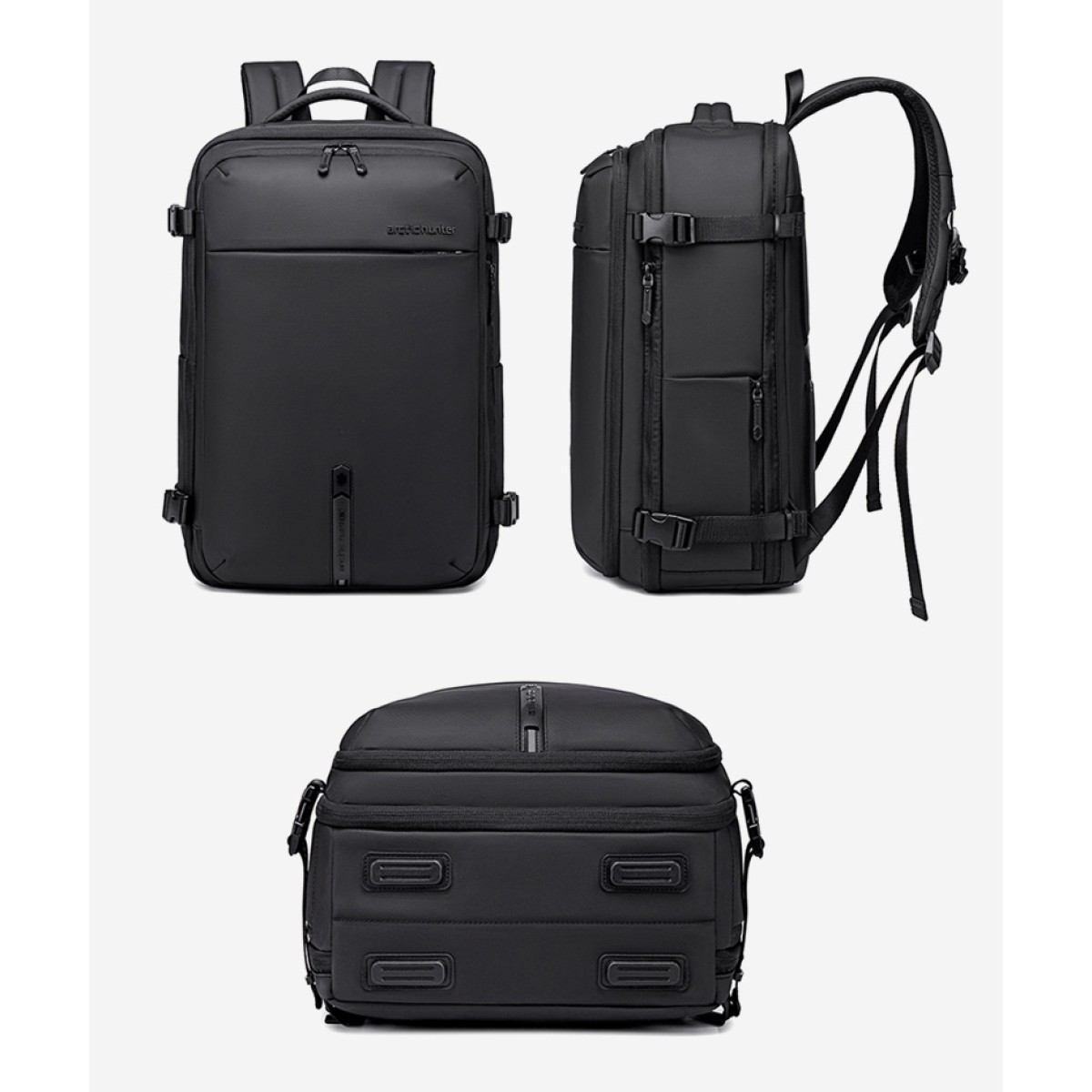 ARCTIC HUNTER τσάντα πλάτης B00866 με θήκη laptop 15.6", αεροστεγής θήκη, 35.5L/49.5L, μαύρη