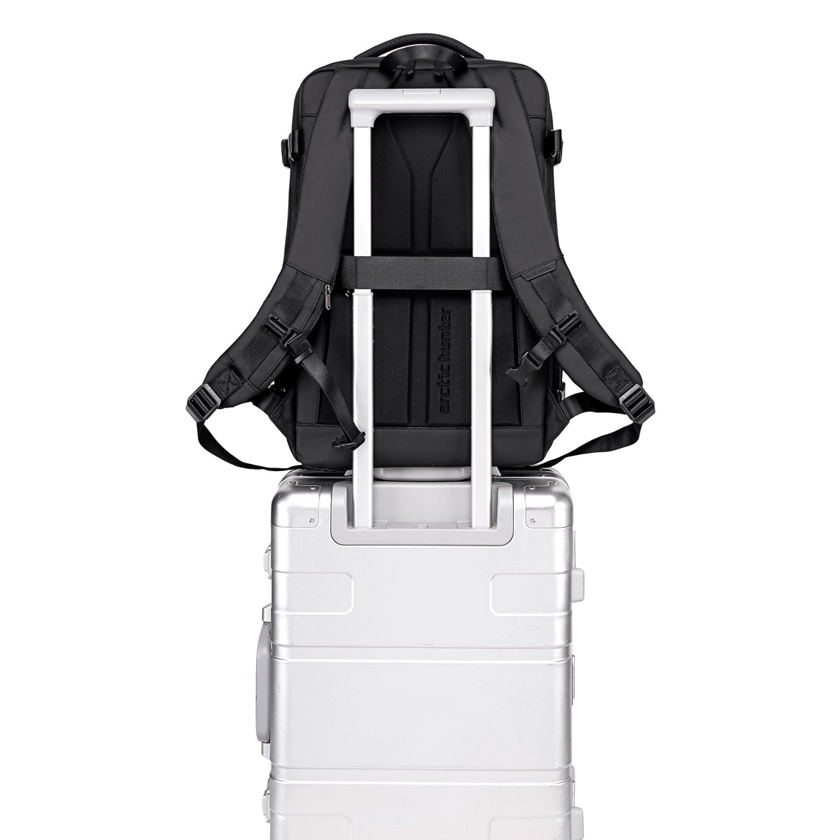 ARCTIC HUNTER τσάντα πλάτης B00866 με θήκη laptop 15.6", αεροστεγής θήκη, 35.5L/49.5L, μαύρη