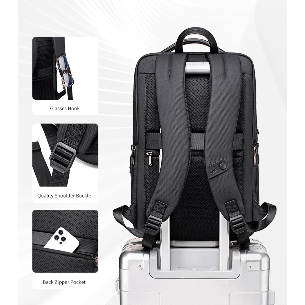 ARCTIC HUNTER τσάντα πλάτης B00872 με θήκη laptop 15.6", 14.5L, χακί