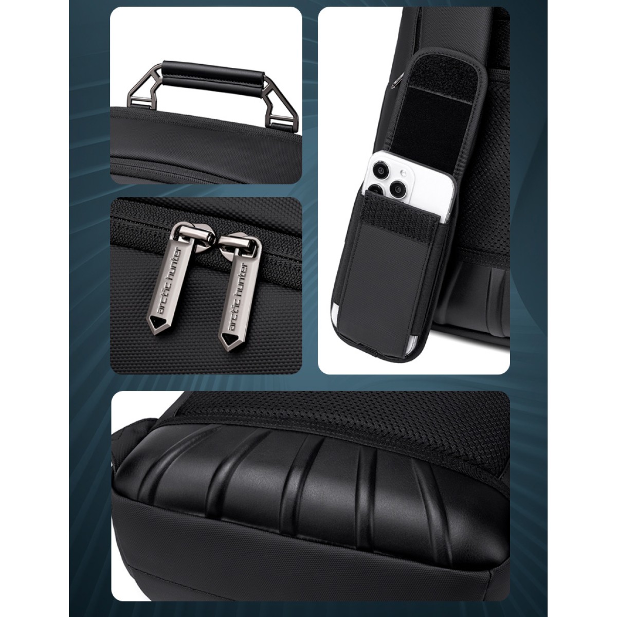 ARCTIC HUNTER τσάντα πλάτης B00915 με θήκη laptop 15.6", USB, 20L, μαύρη