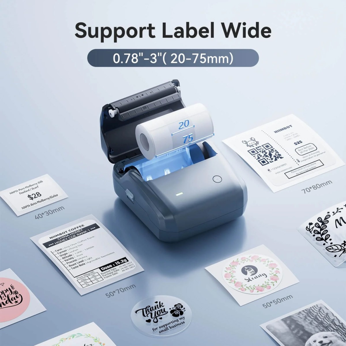 NIIMBOT smart θερμικός εκτυπωτής ετικετών B31, 203dpi, Bluetooth, μπλε