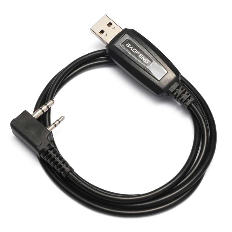 BAOFENG καλώδιο USB σε 2 pin BFG-CBL για προγραμματισμό πομποδεκτών, 1m, μαύρο