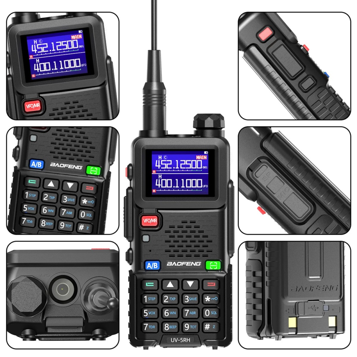 BAOFENG ασύρματος πομποδέκτης UV-5RH, VHF/UHF, 10W, μαύρος