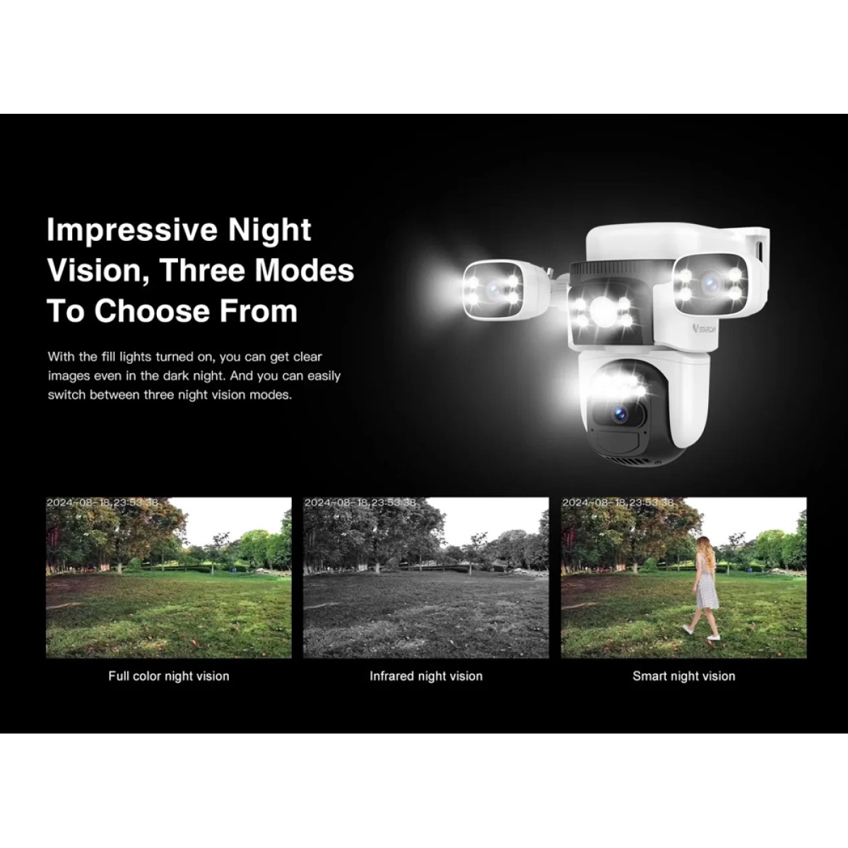 VSTARCAM smart ηλιακή κάμερα BG621SR, triple lens, 2MP, 4G, SD, PTZ, IP66
