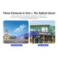 VSTARCAM smart ηλιακή κάμερα BG621TR, triple lens, 3MP, 4G, SD, PTZ, IP66