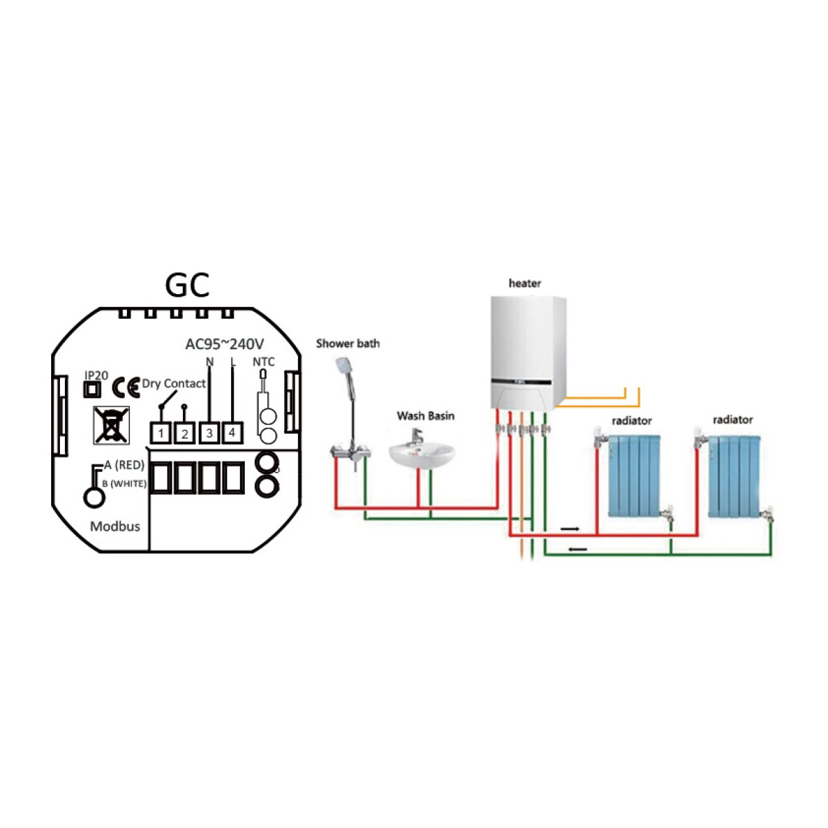 Smart θερμοστάτης αερίου BHT-001-GCLW, WiFi, μαύρος