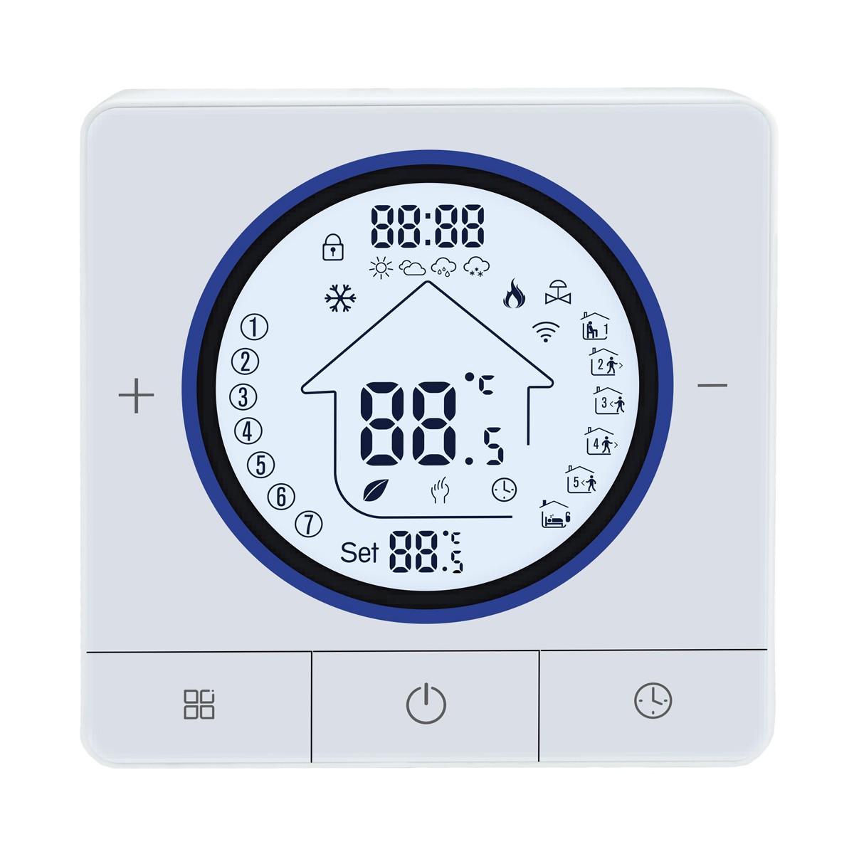 Smart θερμοστάτης αερίου BHT-800WM-GCLW, WiFi, επιτοίχιος, λευκός
