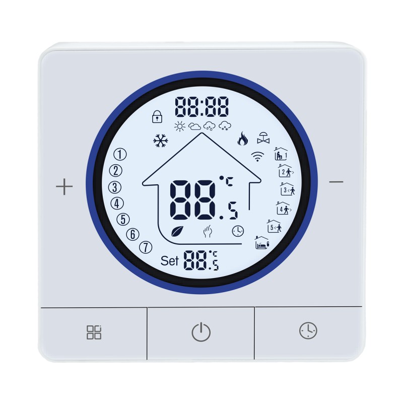 Smart θερμοστάτης αερίου BHT-800WM-GCLW, WiFi, επιτοίχιος, λευκός