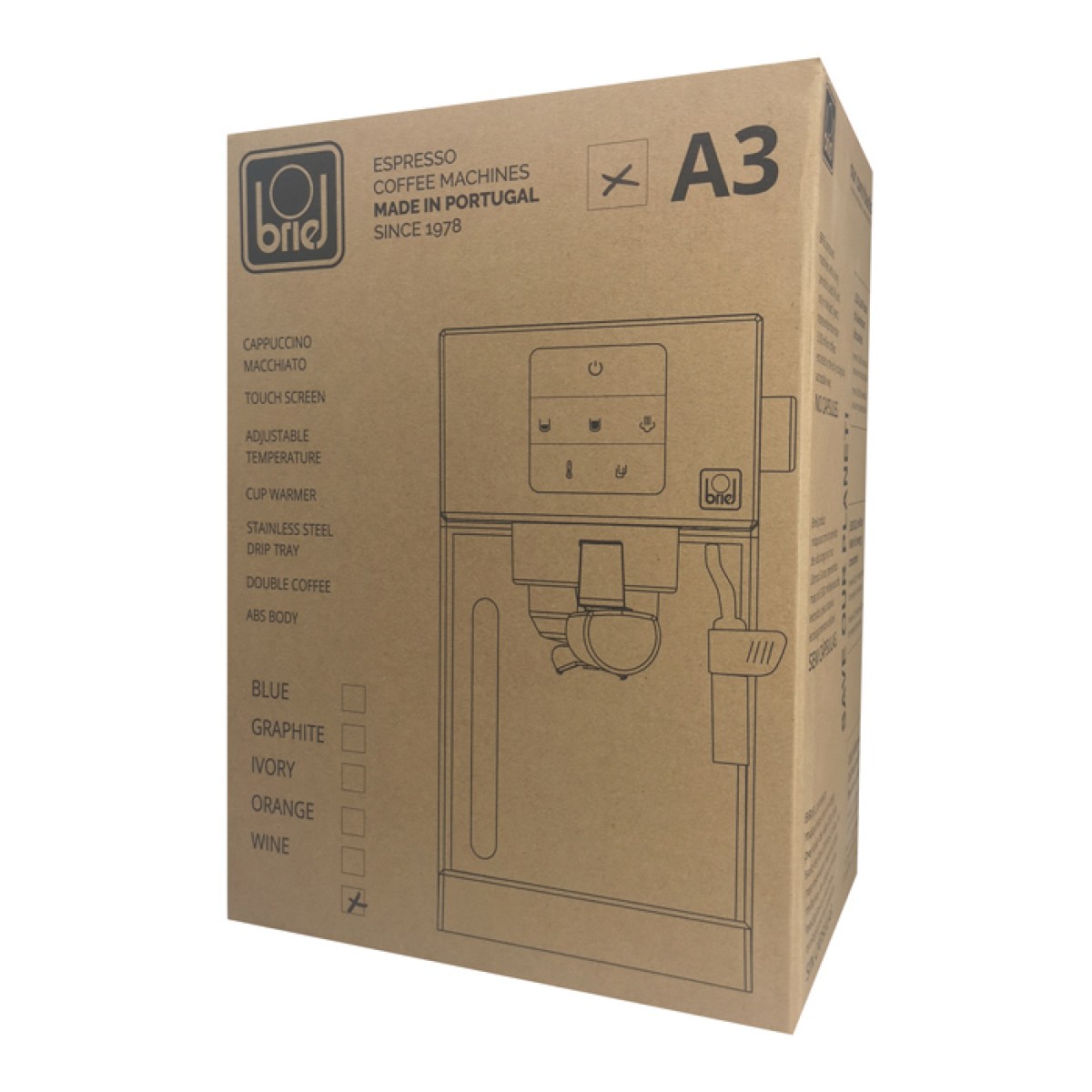 BRIEL μηχανή espresso Α3, 20 bar, touch, programmable