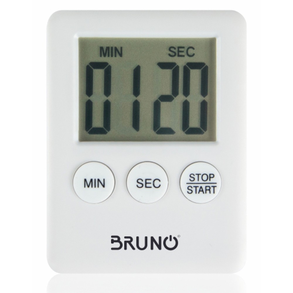 BRUNO χρονόμετρο & αντίστροφη μέτρηση BRN-0063, LCD, με μαγνήτη, λευκό