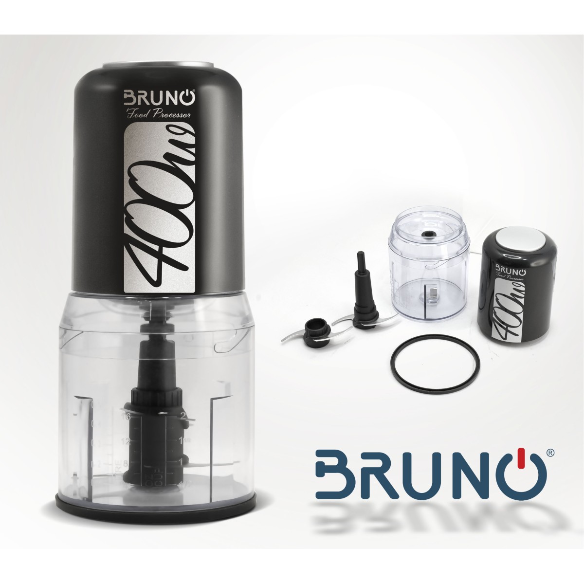 BRUNO πολυκόπτης BRN-0087, 2 ταχύτητες, 400W, 500ml, 4 λεπίδες, μαύρος