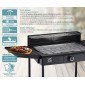 BRUNO επιδαπέδια ηλεκτρική ψησταριά BRN-0190, 2400W, με βάση & ρυθμιζόμενο θερμοστάτη, μαύρη