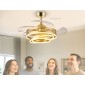 BRUNO ανεμιστήρας οροφής με LED φως BRN-0225, AC 122W, 42", Φ107x58εκ., χρυσός
