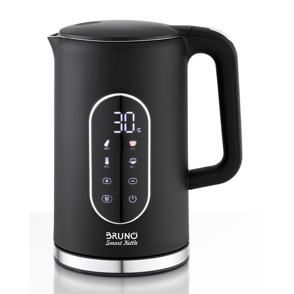BRUNO Βραστήρας νερού προηγμένων λειτουργιών, ψηφιακός με διπλό τοίχωμα BRN-0245, 1.7L 2200W, μαύρος