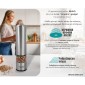 BRUNO ηλεκτρικός μύλος αλατιού-πιπεριού BRN-0272 με κεραμική κεφαλή, inox