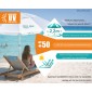 BRUNO ομπρέλα παραλίας αλουμινίου SOL-BAY BRN-0287, 2.2m, UPF 50+, σκελετός Fiberglass, ρυθμιζόμενη