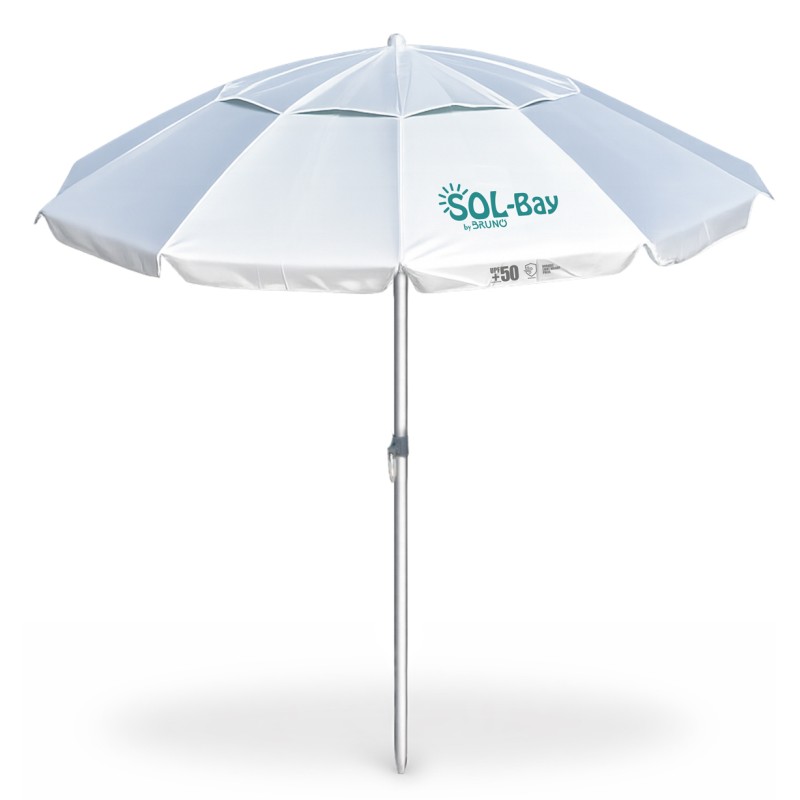 BRUNO ομπρέλα παραλίας αλουμινίου SOL-BAY BRN-0287, 2.2m, UPF 50+, σκελετός Fiberglass, ρυθμιζόμενη