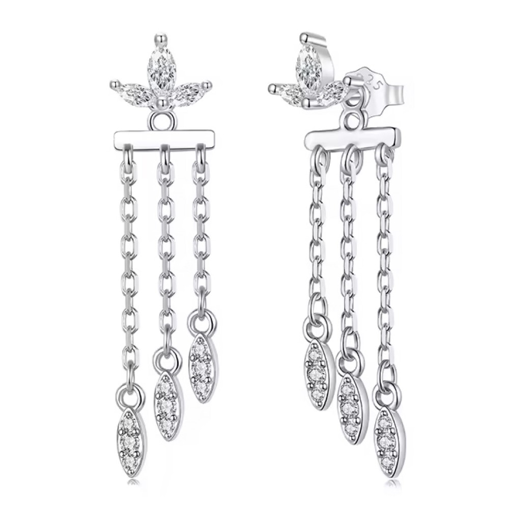 BAMOER σκουλαρίκια καρφωτά BSE1240 με κυβική ζιρκόνια, ασήμι 925, ασήμι