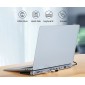 POWERTECH docking station BYL-2003U2, 12 θυρών, βάση laptop, USB-C, γκρι