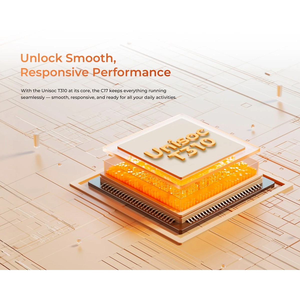 OUKITEL smartphone C17, 6.52", 4/64GB, 5000mAh, πορτοκαλί