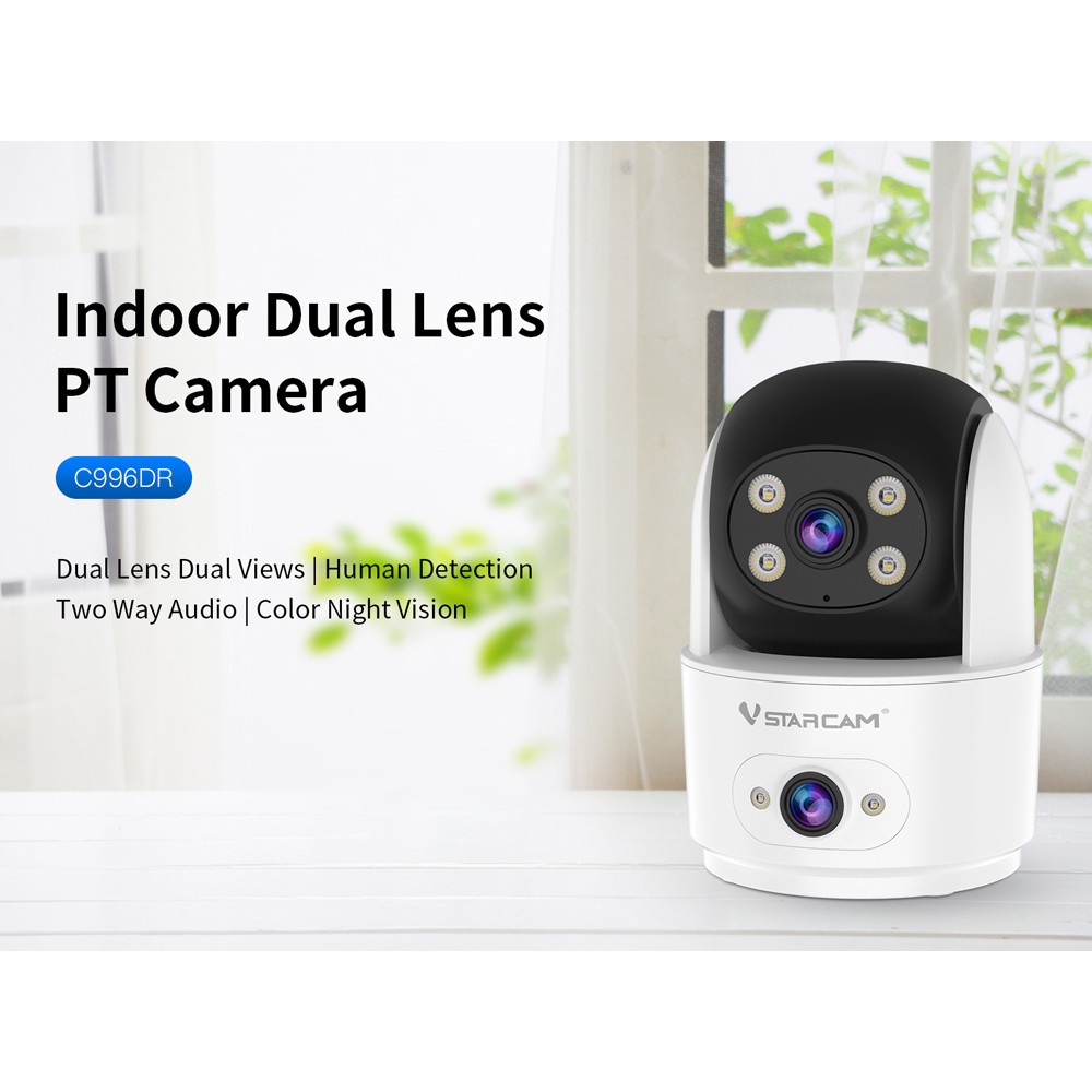 VSTARCAM smart κάμερα C996DR, 2MP, dual lens, WiFi, PTZ, SD