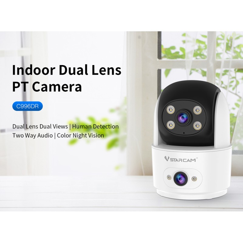VSTARCAM smart κάμερα C996DR, 2MP, dual lens, WiFi, PTZ, SD