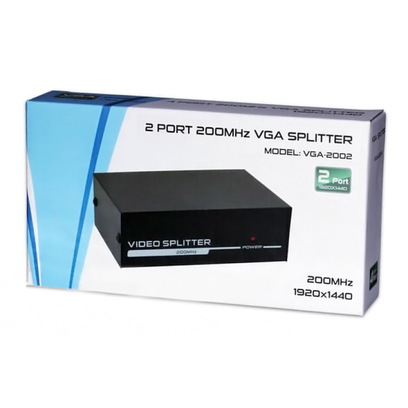 POWERTECH VGA splitter CAB-G031, 2 σε 1, 1920x1440px, μαύρο