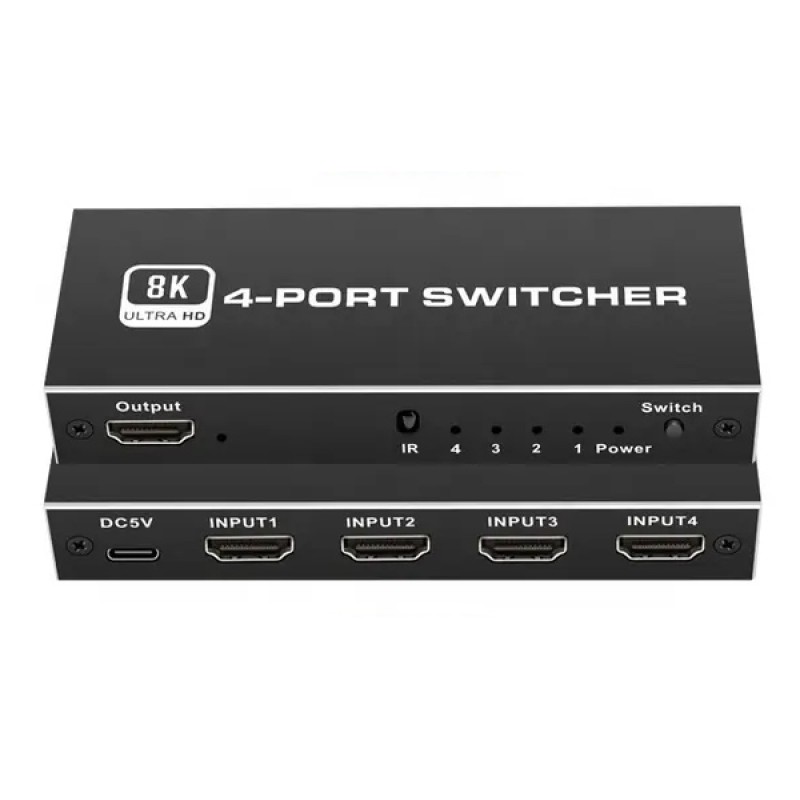 HDMI switch CAB-H149 με τηλεχειριστήριο, 4 σε 1, 8K/60Hz, μαύρο
