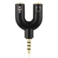 POWERTECH αντάπτορας 3.5mm σε 2x 3.5mm CAB-J043, μαύρο