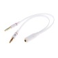 POWERTECH καλώδιο 2x 3.5mm σε 3.5mm θηλυκό CAB-J048, 0.2m, λευκό