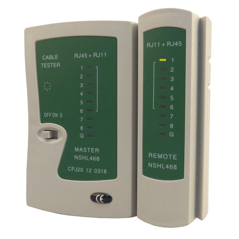 POWERTECH tester καλώδια δικτύου & τηλέφωνου CAB-N044 για RJ11/RJ12/RJ45