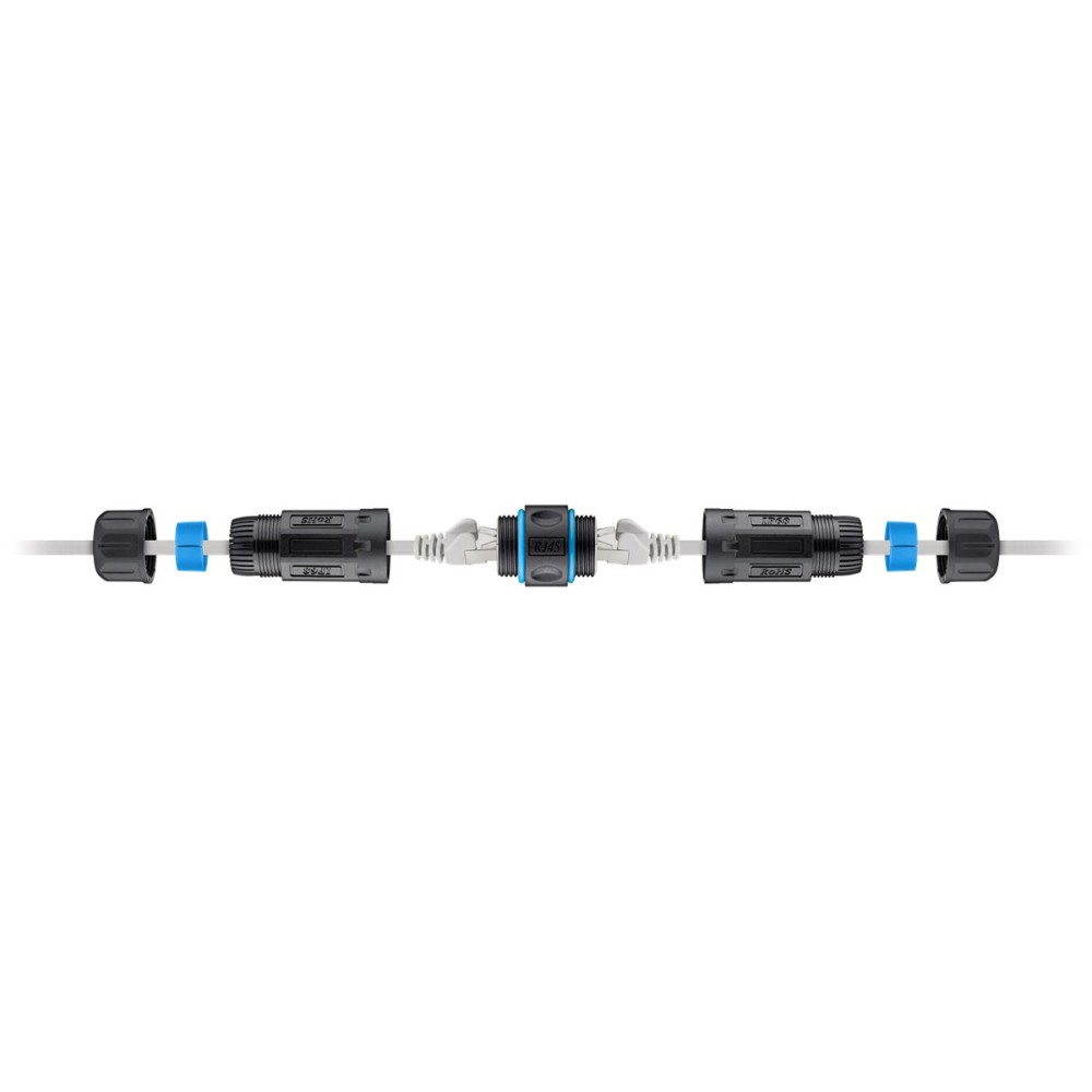 POWERTECH αδιάβροχος σύνδεσμος RJ45 CAB-N427, CAT 6, IP68, μαύρος
