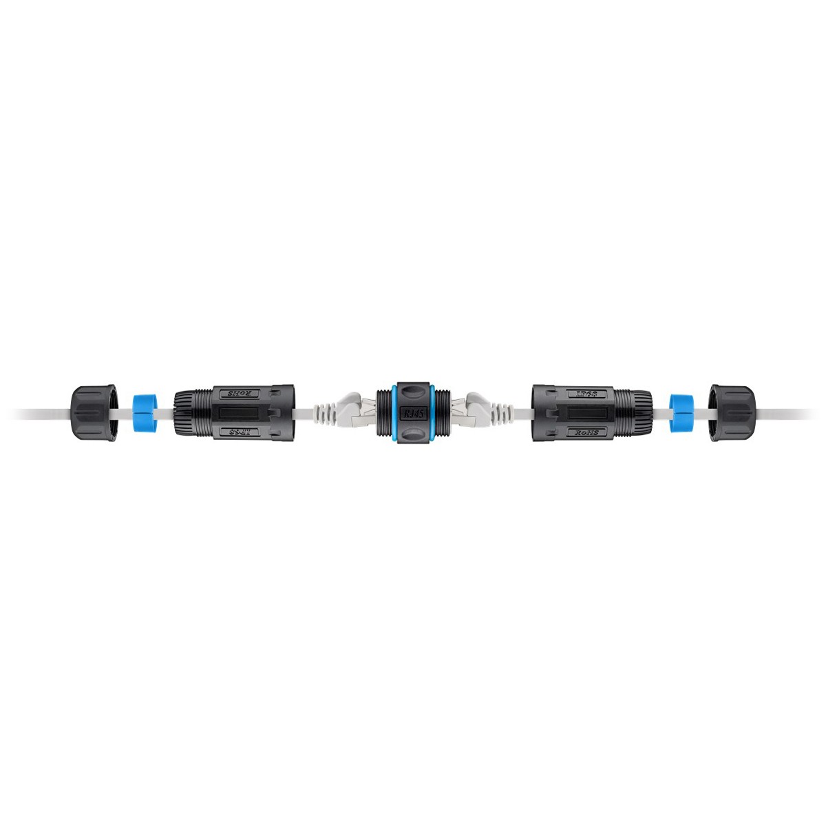 POWERTECH αδιάβροχος σύνδεσμος RJ45 CAB-N427, CAT 6, IP68, μαύρος