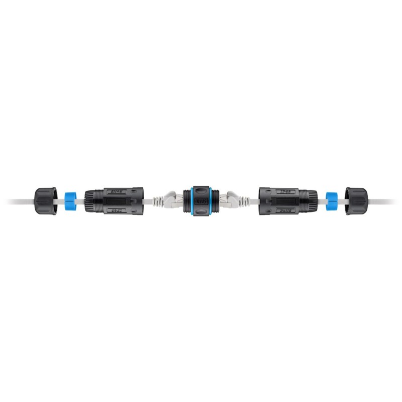 POWERTECH αδιάβροχος σύνδεσμος RJ45 CAB-N427, CAT 6, IP68, μαύρος